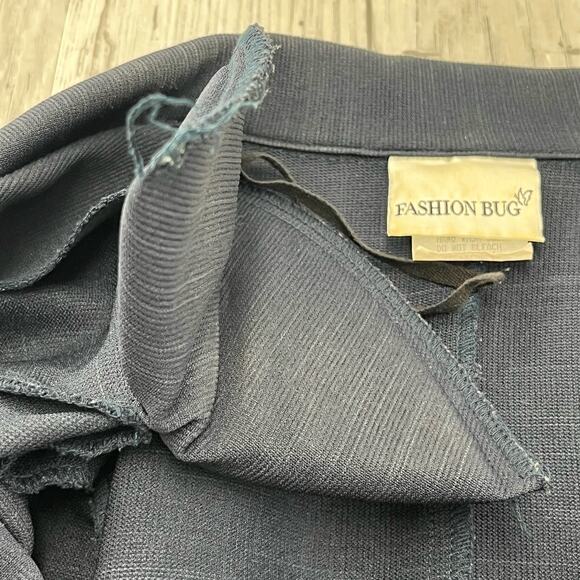 Vintage Fashion Bug Navy One Button Long Sleeve Collared Long Blazer 9 Juniors - Picture 6 of 10